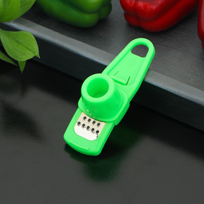 Терка для чеснока с держателем, 14см малая, цвет микс