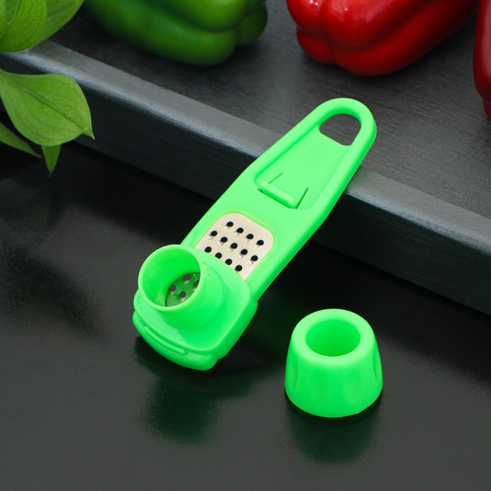 Терка для чеснока с держателем, 14см малая, цвет микс