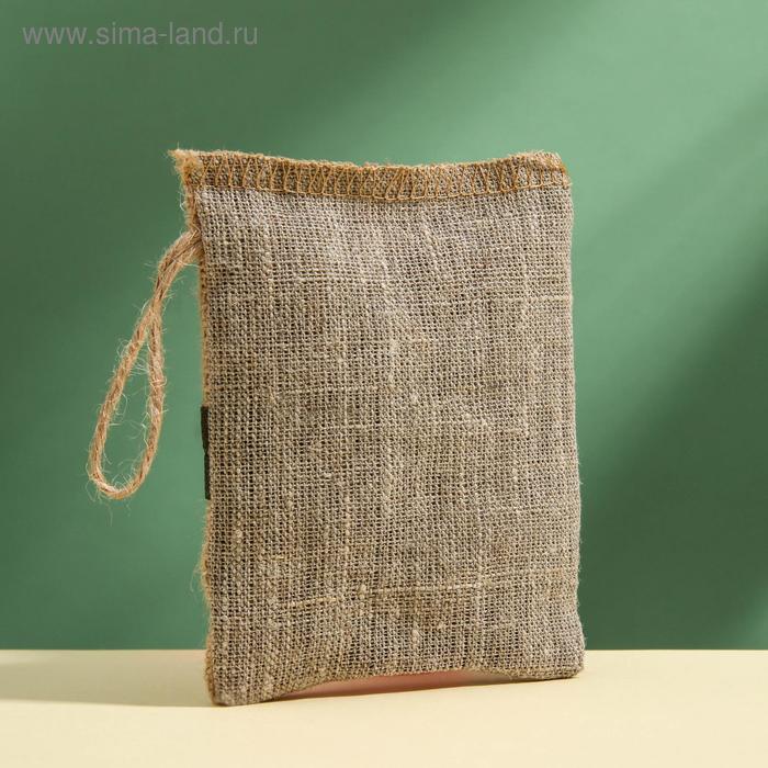 Мочалка для умывания льняная с органическим мылом Мятная