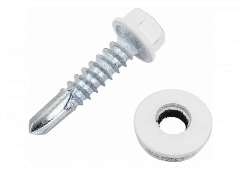 Саморез кровельный окрашенный RAL 9003 4,8х51