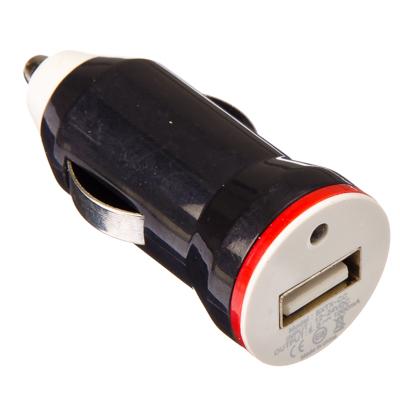 Зарядное устройство USB для прикуривателя пластик металл 5В-1А 12-24В