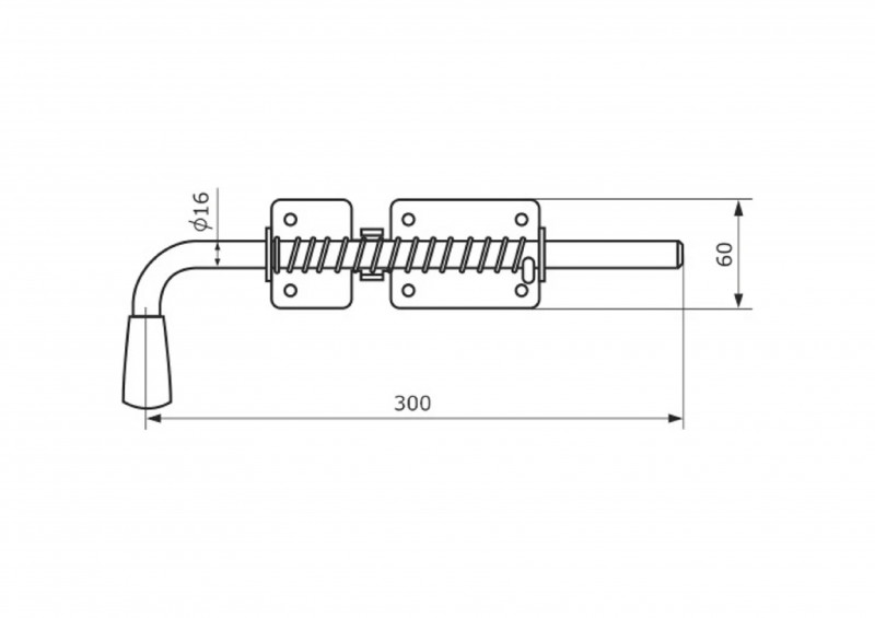 Засов гаражный с пружиной ЗД-20 ЗСП-300мм