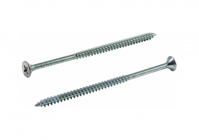 Саморез универсальный белый цинк 6х130