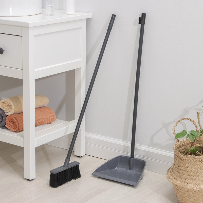 Щетка для пола с совком, цвет серый Etna